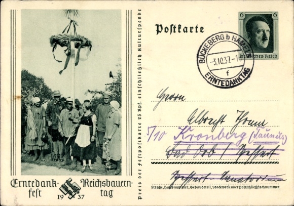 Ganzsachen Ak Erntedankfest, Reichsbauerntag 1937