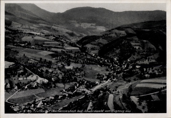 Postcard Oberharmersbach in the Black Forest Baden, aerial photograph