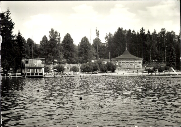 Postcard Brunn Auerbach im Vogtland, forest pool