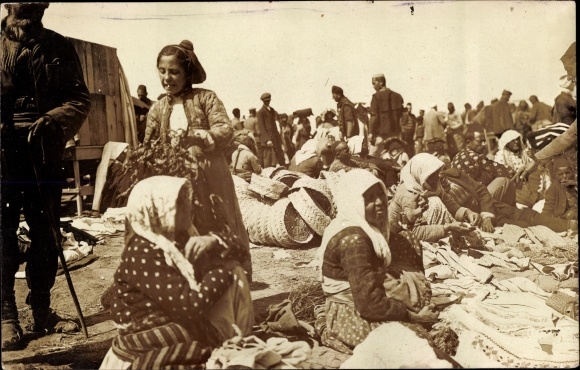 zdjęcie KP Serbia, scena na targowisku 1916, I wojna światowa