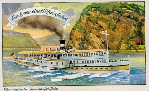 Ak Rheinfahrt, Köln-Düsseldorfer Rheindampfschifffahrt, Dampfer