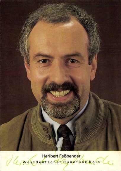 Postcard actor, journalist and presenter Heribert Faßbender, portrait, autograph, WDR