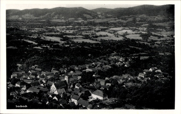Postcard Sasbach in the Ortenau, aerial photograph