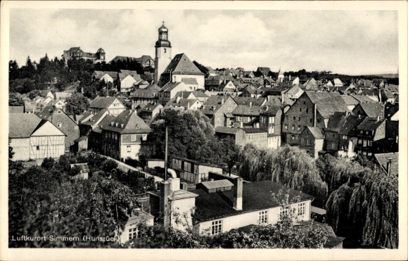 Postcard Simmern in the Hunsrück, general view