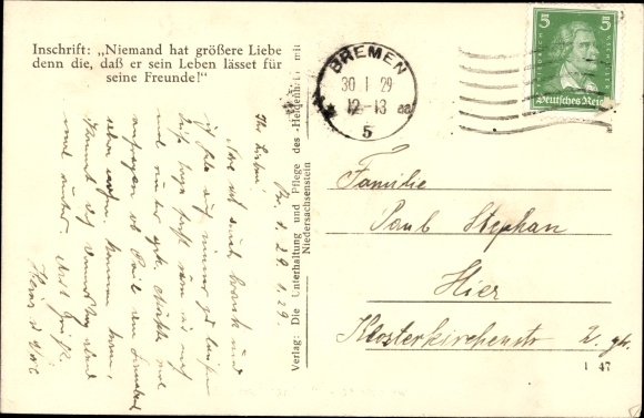 Postcard Worpswerde in Lower Saxony, Niedersachsenstein