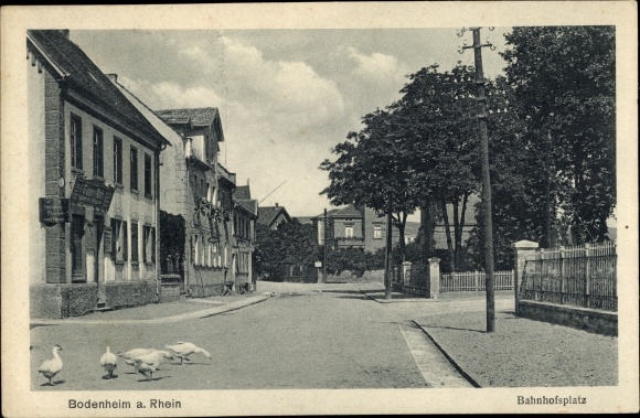Postcard Bodenheim in Rheinhessen, Bahnhofsplatz