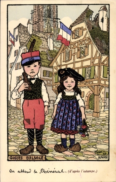 Artist PC Hansi, Jean Jacques Waltz, Alsatian children in traditional costume