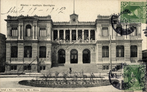 Ak Ciudad de Mexico Mexico City Mexiko Stadt, Instituto Geológico,  Jahr 1912, Architektur