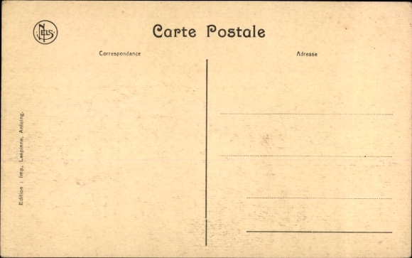 Postcard Antoing Wallonia Hainaut, Hôtel de Ville, rue du Curé, four people, building