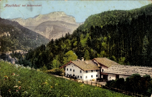 Postcard Schneizlreuth in Upper Bavaria, Gasthof Mauthäusl near Bad Reichenhall