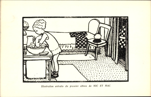 Artist PC Nic et Nac, girl washes herself