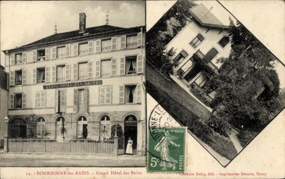 KP Bourbonne les Bains Haute Marne, Grand Hotel des Bains, jardin