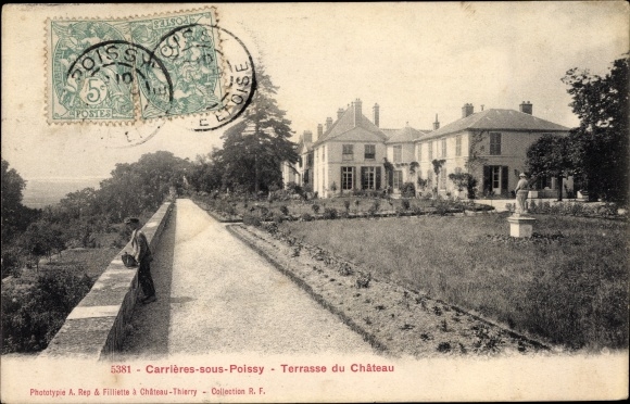 Ak Carrieres sous Poissy Yvelines, Terrasse du Chateau