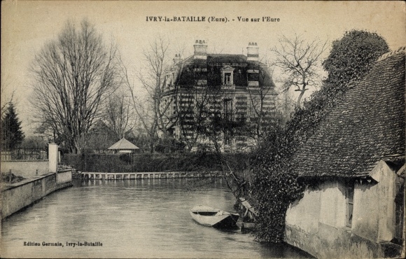 Postcard Ivry the Eure Battle, View of the Eure