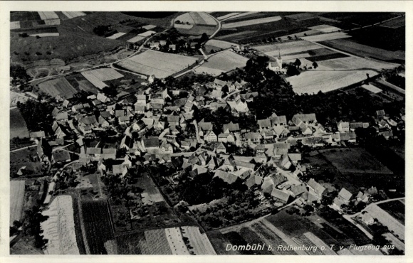 Postcard Dombühl in Middle Franconia, aerial photograph