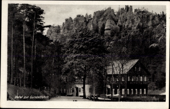 Ak Jonsdorf in Sachsen, Zittauer Gebirge, Hotel zur Gondelfahrt