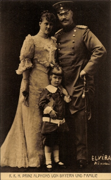 Ak Prinz Alfons von Bayern, Louise Victoire d’Orléans, Prinz Joseph Clemens
