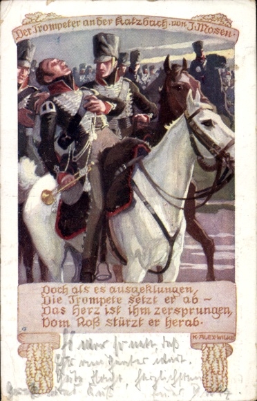 Artysta KP Wilke, KA, Trębacz na Katzbach Juliusa Mosena, wiersz, niemiecki Wehrverein