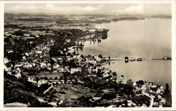 Postcard Immenstaad am Bodensee, aerial photograph