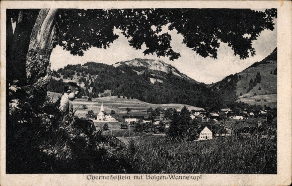 Ak Obermaiselstein in Oberallgäu Schwaben, panorama met Bolgen-Wannekopf, Sturmannshöhle,