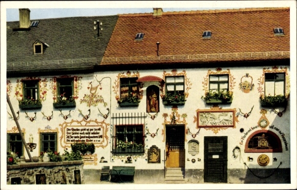 Postcard Fischbach Kelkheim im Taunus, Klostergut Rettershof, Coffee at the Happy Farmer