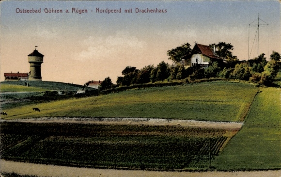 Ak Oostzeeresort Göhren op Rügen, Nordpeerd, Drakenhuis, Watertoren
