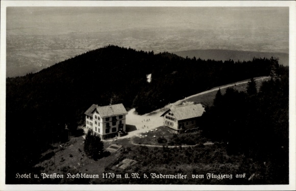 Postcard Blauen Badenweiler in the Black Forest, hotel and guesthouse, aerial photograph