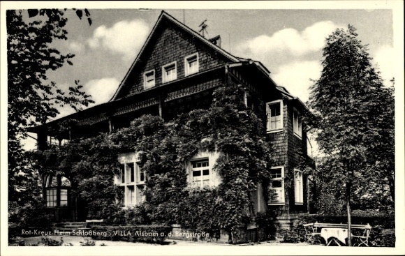 Postcard Alsbach Hähnlein Hesse, Red Cross Home, Schlossberg, Villa