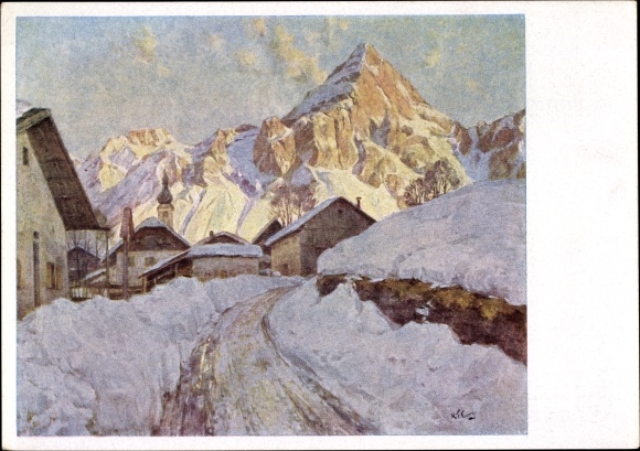 Artist Postcard Curry, Robert, Winter Evening, Great German Art Exhibition 1942, HDK C 1449