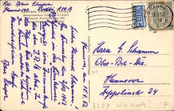 Postcard Burgstemmen Nordstemmen near Hildesheim, Gasthaus Otto Wächter, general view