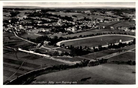 Postcard Pfarrkirchen in Niederbayern, aerial photograph