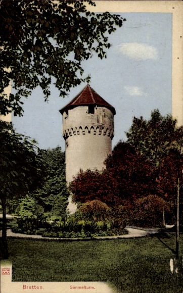 Postcard Bretten in Baden, Simmelturm