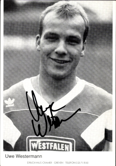 Autogrammkarte Fußballer Uwe Westermann, Preußen Münster, Autogramm