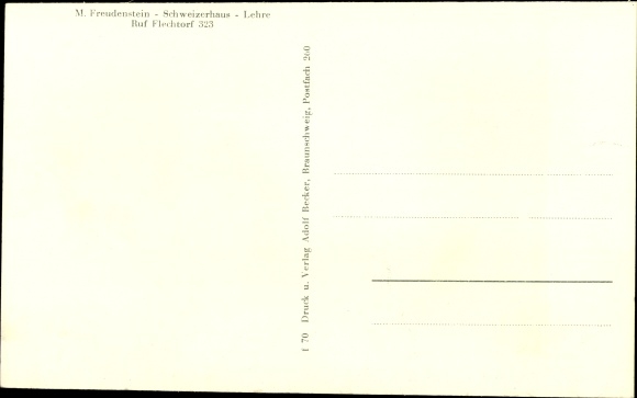Postcard Apprenticeship in Lower Saxony, restaurant Schweizerhaus