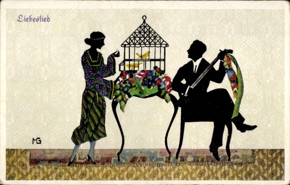 Paper cutting artist Postcard Graf, Marte, love song