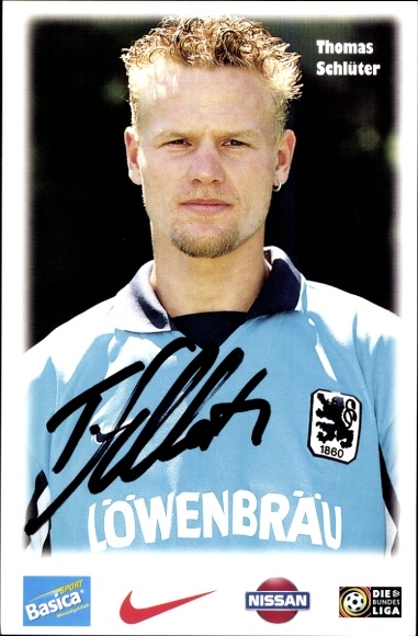 Autogrammkarte Fußballer Thomas Schlüter, TSV 1860 München, Autogramm