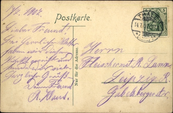 Postcard Thale in the Harz Mountains Saxony-Anhalt, nice detailed view