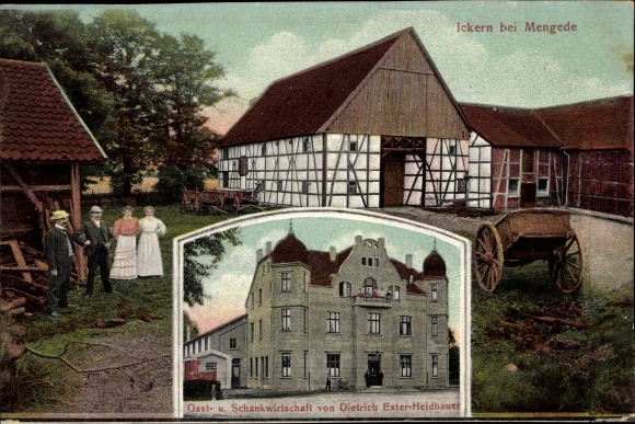 Ak Ickern Castrop Rauxel, Gasthaus, Bauernhof