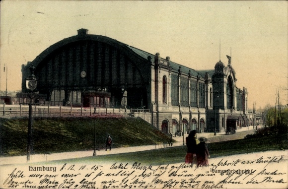 Postcard Hamburg Eimsbüttel Rotherbaum, Dammtorbahnhof