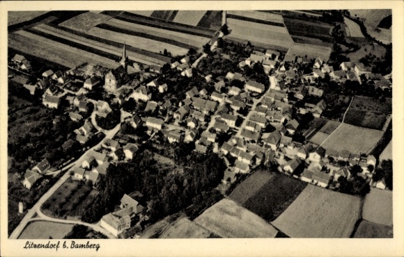 Ak Litzendorf Oberfranken, Fliegeraufnahme