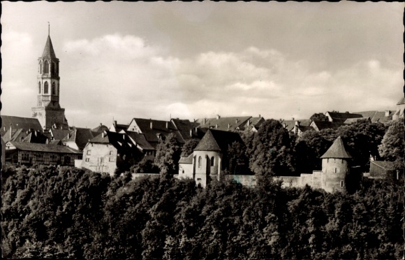Ak Rottweil am Neckar, Kirche, Stadtmauer