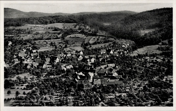 Postcard Hohensachsen Weinheim an der Bergstraße Baden, aerial photograph