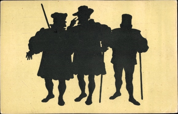 Paper cut Postcard Konewka, Paul, Die Bürger, Kunstwart No. 70