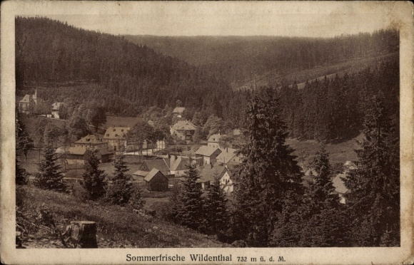 Postcard Wildenthal Eibenstock in the Ore Mountains, general view