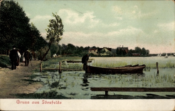 Postcard Berlin Reinickendorf Konradshöhe Tegelort Joersfelde Jörsfelde, riverside view
