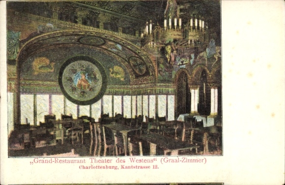 Ak Berlin Charlottenburg, Grand-Restaurant Theater des Westens, Graal-Zimmer, Kantstraße 12