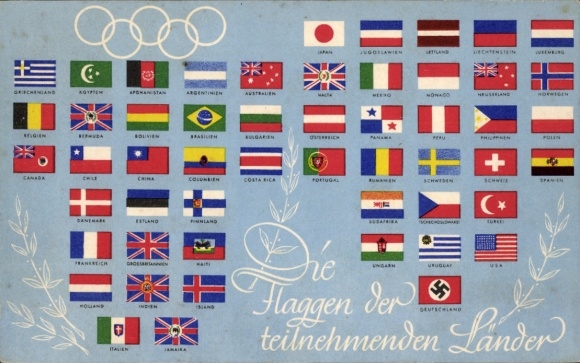 PC Olympia Berlin 1936, flags of the participating countries