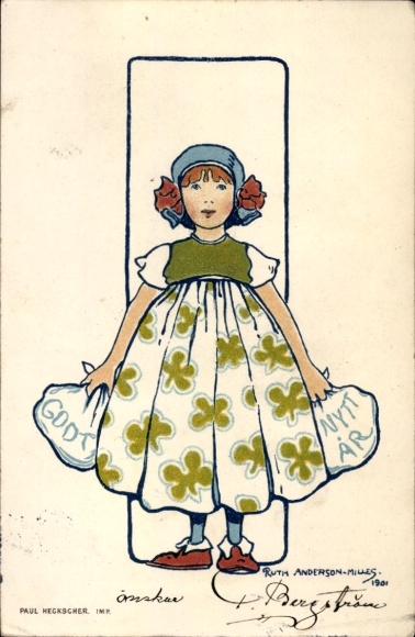 Künstler Ak Anderson-Milles, Ruth, Mädchen im Kleid