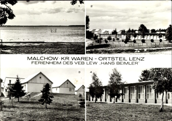 Ak Lenz Malchow Mecklenburg, Malchow, Plauer See, Ferienheim, VEB LEW, Hans Beimler, Bungalows...