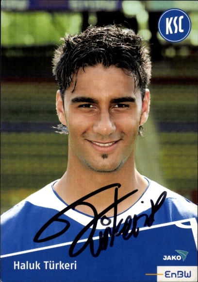 Autogrammkarte Fußballer Haluk Türkeri, Karlsruher SC, Autogramm